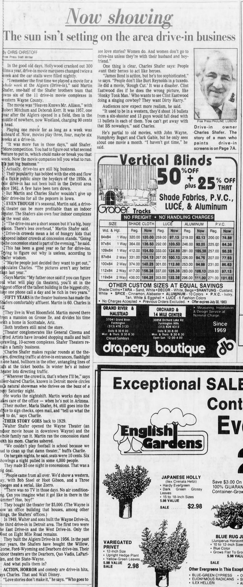 Quo Vadis Theatre - Jul 7 1983 Article